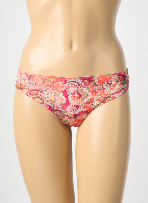 Tanga tissage satiné orange ANTIGEL femme