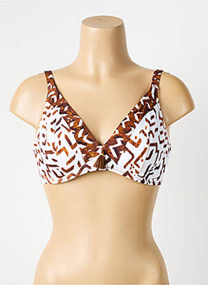 Haut de maillot de bain stretch haut soutien-gorge emboitant marron ANTIGEL femme