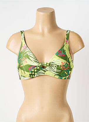 Haut de maillot de bain stretch haut soutien-gorge emboitant vert ANTIGEL femme