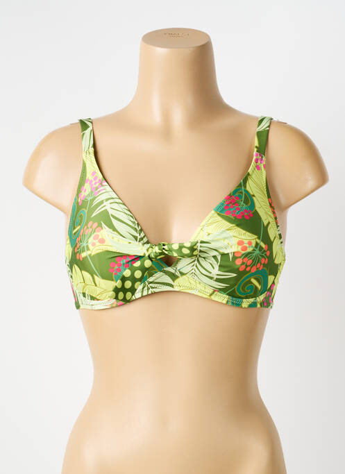 Haut de maillot de bain stretch haut soutien-gorge emboitant vert ANTIGEL femme