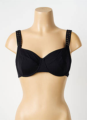 Haut de maillot de bain stretch haut soutien-gorge emboitant noir EMPREINTE femme