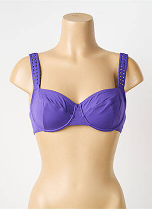 Haut de maillot de bain stretch haut soutien-gorge emboitant violet EMPREINTE femme