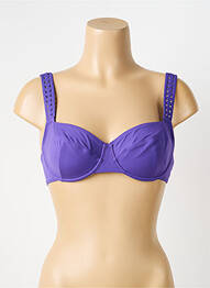 Haut de maillot de bain stretch haut soutien-gorge emboitant violet EMPREINTE femme