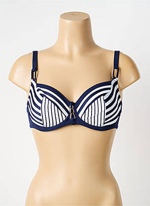 Haut de maillot de bain stretch haut soutien-gorge emboitant bleu LISE CHARMEL femme