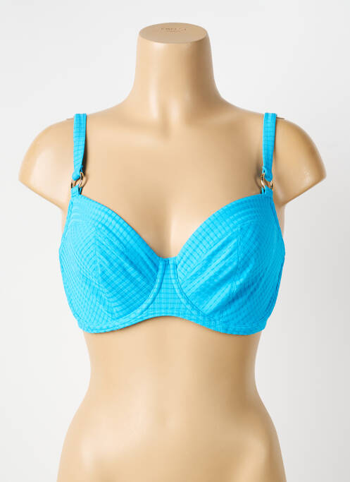 Haut de maillot de bain stretch haut soutien-gorge emboitant bleu PRIMADONNA femme