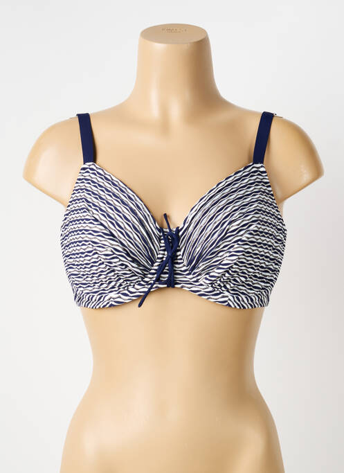 Haut de maillot de bain stretch haut soutien-gorge emboitant bleu PRIMA DONNA femme