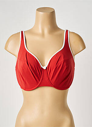 Haut de maillot de bain stretch haut soutien-gorge emboitant rouge EMPREINTE femme