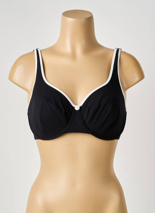 Haut de maillot de bain stretch haut soutien-gorge emboitant noir EMPREINTE femme