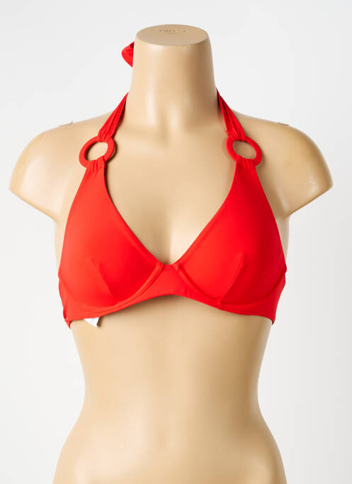 Haut de maillot de bain stretch haut soutien-gorge emboitant rouge AUBADE femme