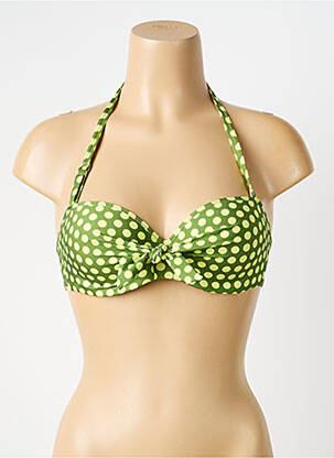 Haut de maillot de bain stretch haut soutien-gorge moulé vert ANTIGEL femme