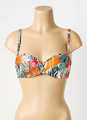 Haut de maillot de bain bretelles élastiquées ajustables haut soutien-gorge balconnet orange LISE CHARMEL femme