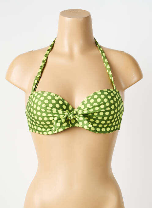 Haut de maillot de bain stretch haut soutien-gorge moulé vert ANTIGEL femme
