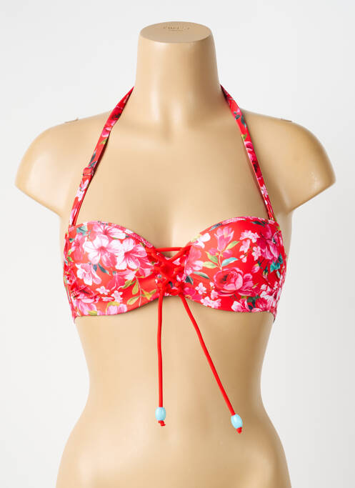 Haut de maillot de bain rouge ANTIGEL femme