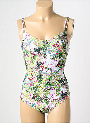 Maillot de bain 1 pièce bretelles élastiquées ajustables vert LISE CHARMEL femme