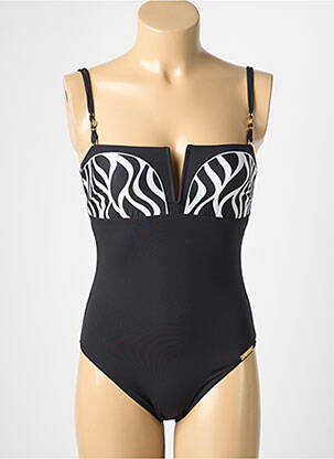 Maillot de bain 1 pièce imprimé fantaisie noir LISE CHARMEL femme