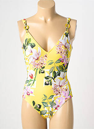 Maillot de bain 1 pièce imprimé fantaisie jaune LISE CHARMEL femme
