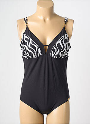 Maillot de bain 1 pièce imprimé fantaisie noir LISE CHARMEL femme