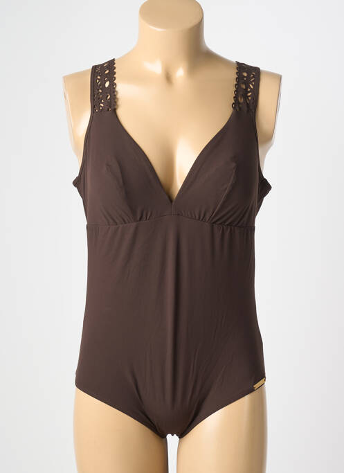 Maillot de bain 1 pièce marron LISE CHARMEL femme
