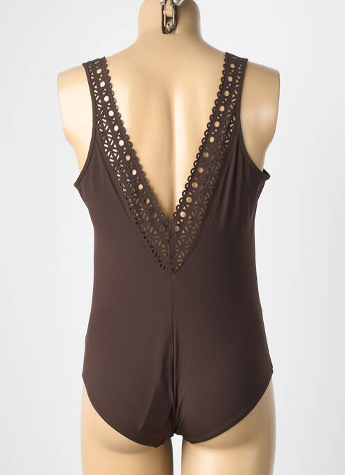 Maillot de bain 1 pièce marron LISE CHARMEL femme