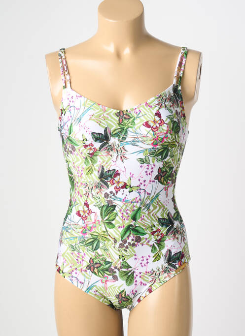 Maillot de bain 1 pièce bretelles élastiquées ajustables vert LISE CHARMEL femme