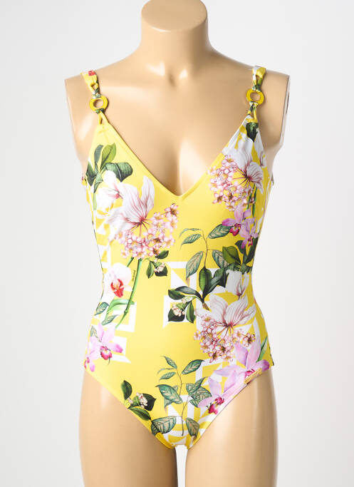 Maillot de bain 1 pièce imprimé fantaisie jaune LISE CHARMEL femme
