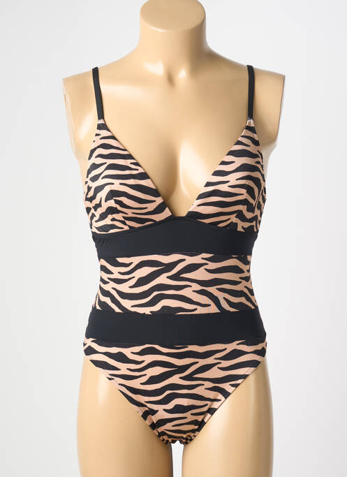 Maillot de bain 1 pièce imprimé fantaisie beige ANDRES SARDA femme