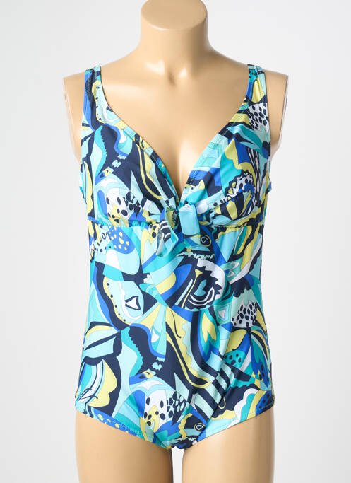 Maillot de bain 1 pièce imprimé fantaisie bleu ANTIGEL femme