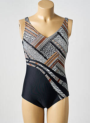 Maillot de bain 1 pièce imprimé fantaisie noir ANITA femme