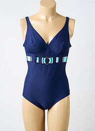 Maillot de bain 1 pièce bretelles élastiquées bleu ANTIGEL femme