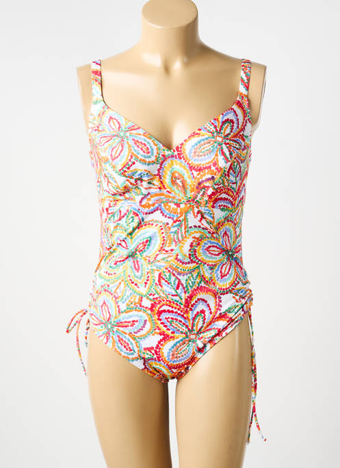 Maillot de bain 1 pièce imprimé fantaisie blanc EMPREINTE femme