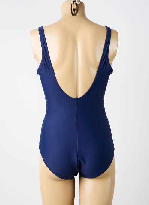 Maillot de bain 1 pièce bretelles élastiquées bleu ANTIGEL femme