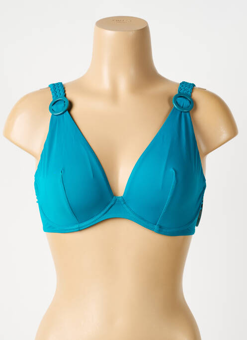 Haut de maillot de bain stretch haut soutien-gorge emboitant bleu AUBADE femme