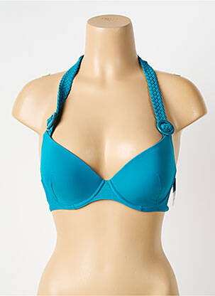 Haut de maillot de bain bretelles élastiquées ajustables haut soutien-gorge balconnet bleu AUBADE femme