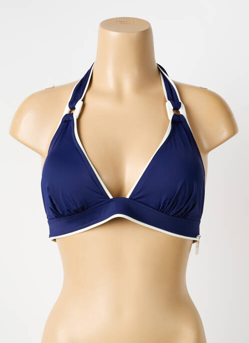 Haut de maillot de bain fermeture liens à nouer bleu AUBADE femme