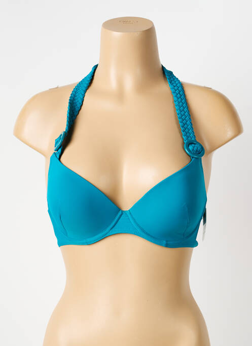 Haut de maillot de bain bretelles élastiquées ajustables haut soutien-gorge balconnet bleu AUBADE femme