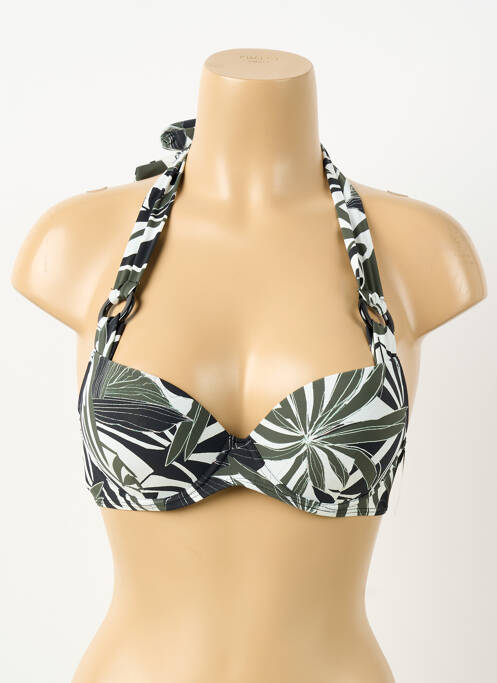 Haut de maillot de bain bretelles élastiquées haut soutien-gorge push-up vert AUBADE femme