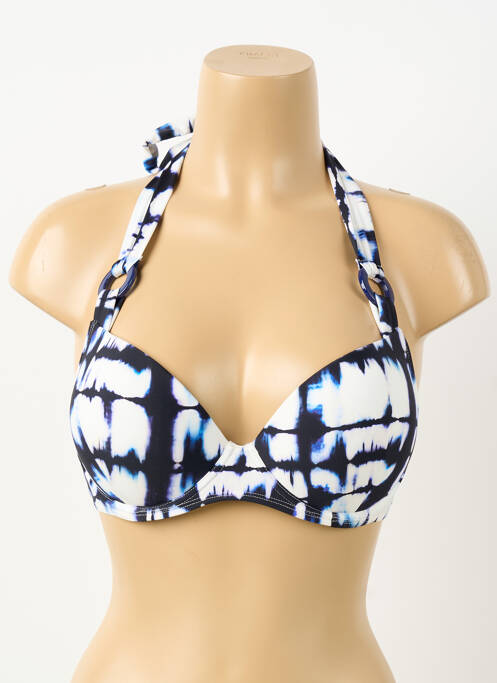 Haut de maillot de bain stretch haut soutien-gorge push-up bleu AUBADE femme