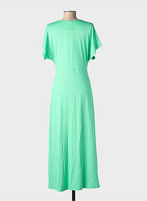 Robe longue manches courtes manches courtes vert KILKY femme