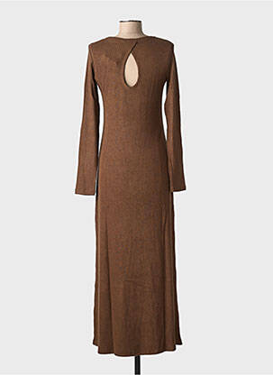 Robe longue manches longues manches longues marron GRACE & MILA femme