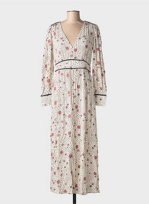 Robe longue manches longues manches longues beige GRACE & MILA femme