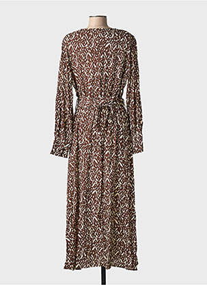 Robe longue manches longues manches longues marron GRACE & MILA femme