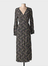 Robe longue manches longues manches longues noir GRACE & MILA femme