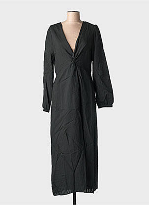Robe longue manches longues manches longues noir GRACE & MILA femme