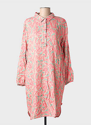 Robe courte manches longues manches longues rose ELLE EST OU LA MER femme