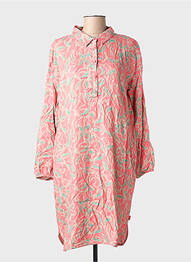 Robe courte manches longues manches longues rose ELLE EST OU LA MER femme