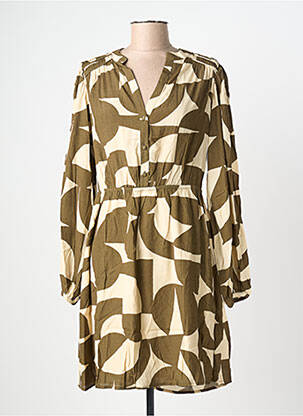Robe courte manches longues manches longues vert GRACE & MILA femme