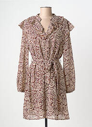 Robe courte manches longues manches longues marron CERISE BLUE femme