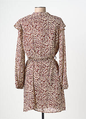 Robe courte coupe fluide manches longues marron CERISE BLUE femme