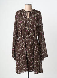 Robe courte manches longues manches longues marron CERISE BLUE femme