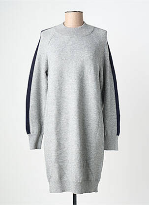 Robe pull resserrée sur le bas manches longues gris ELLE EST OU LA MER femme
